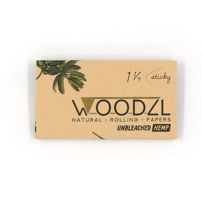 50x Woodzl 1 1⁄4 Sticky Papers Hemp mit Tips, Paperclamp und Grinderkartenfach